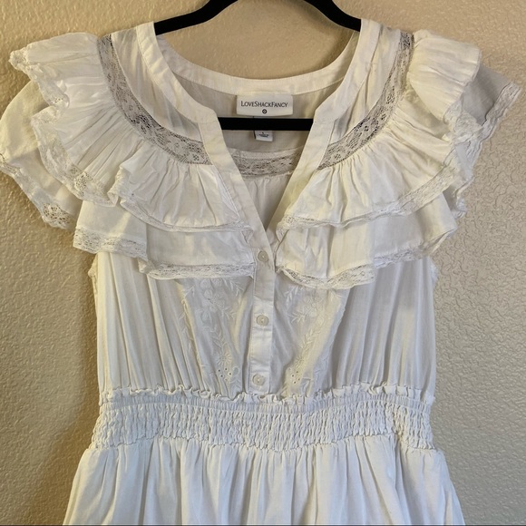 Loveshackfancy x Target white Penelope embroidered tier ruffle dress, large - Picture 6 of 9